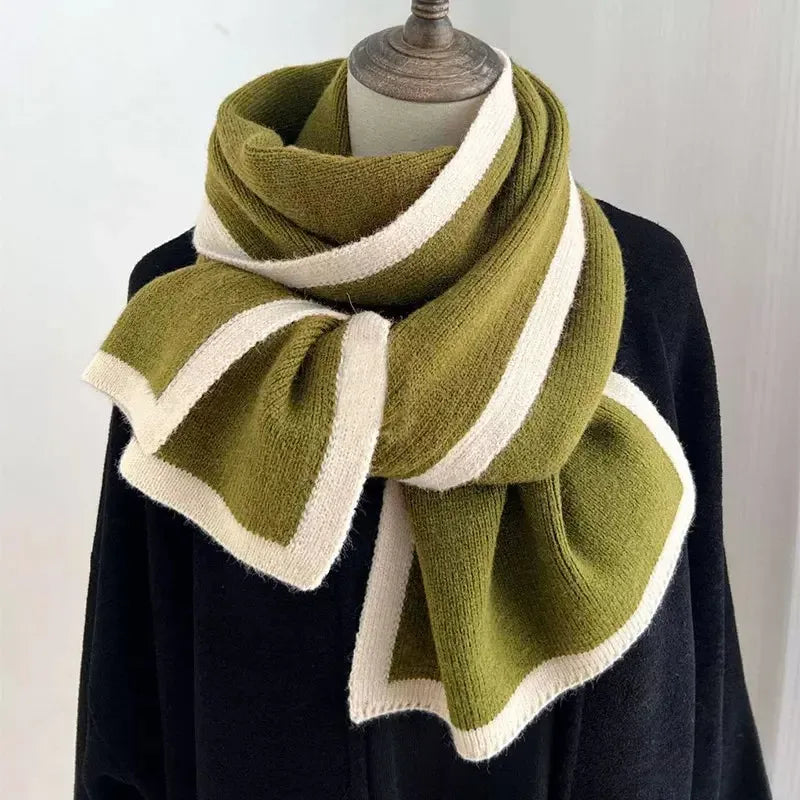 Contrast Trim Winter Scarf - Modern Edge Accessory - Plush Fashion Hub