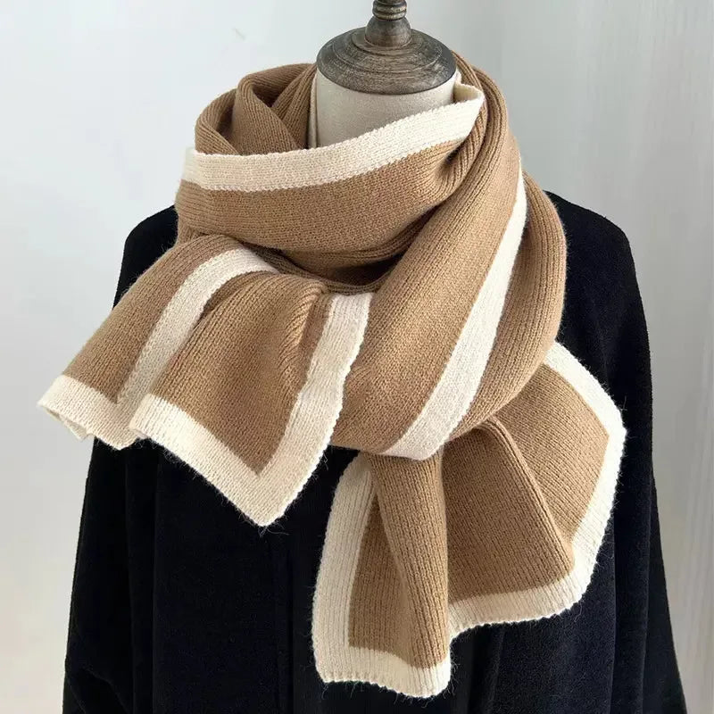 Contrast Trim Winter Scarf - Modern Edge Accessory - Plush Fashion Hub