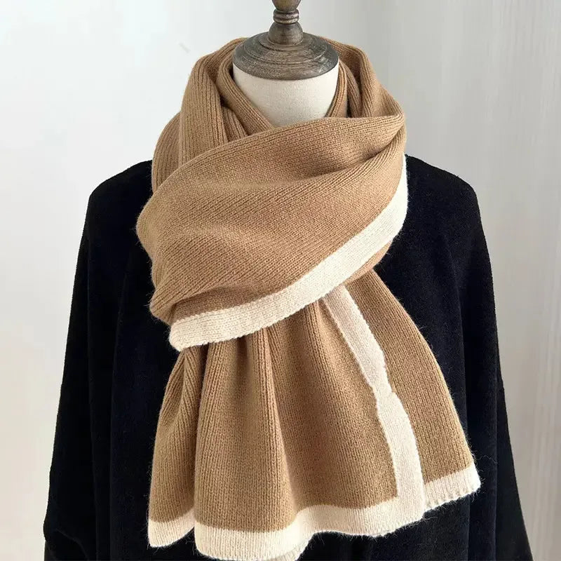 Contrast Trim Winter Scarf - Modern Edge Accessory - Plush Fashion Hub