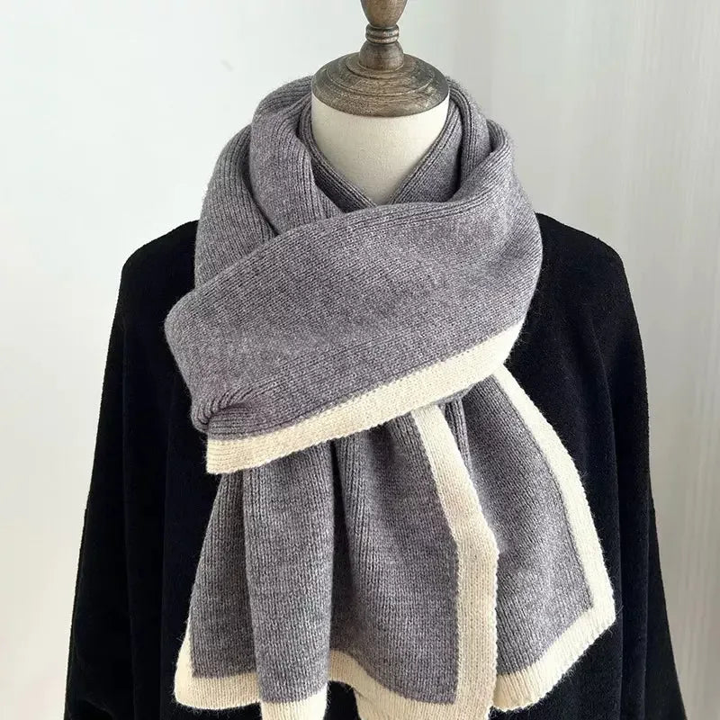Contrast Trim Winter Scarf - Modern Edge Accessory - Plush Fashion Hub