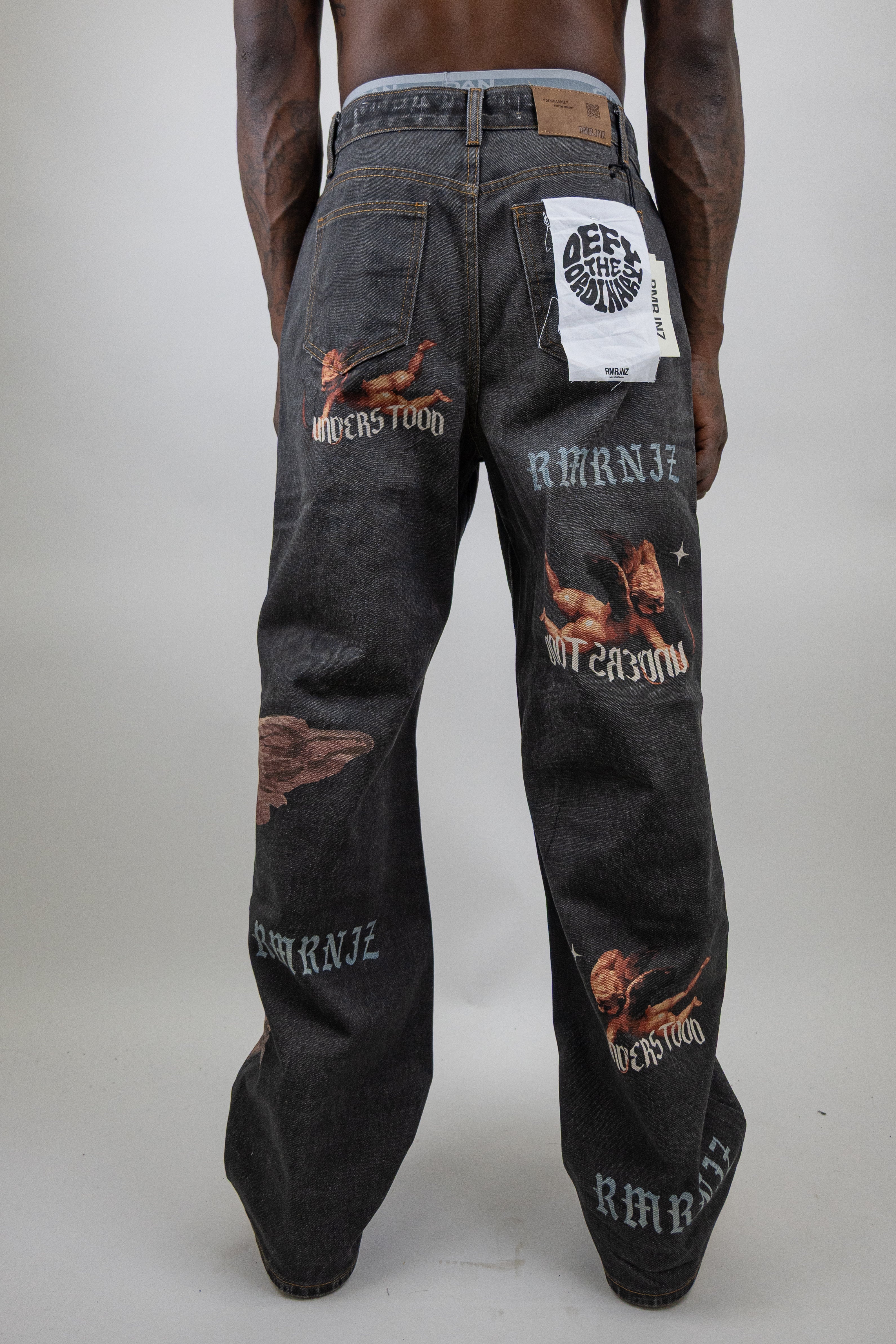 RM205B BABY - Graphic Printed Baggy Jeans