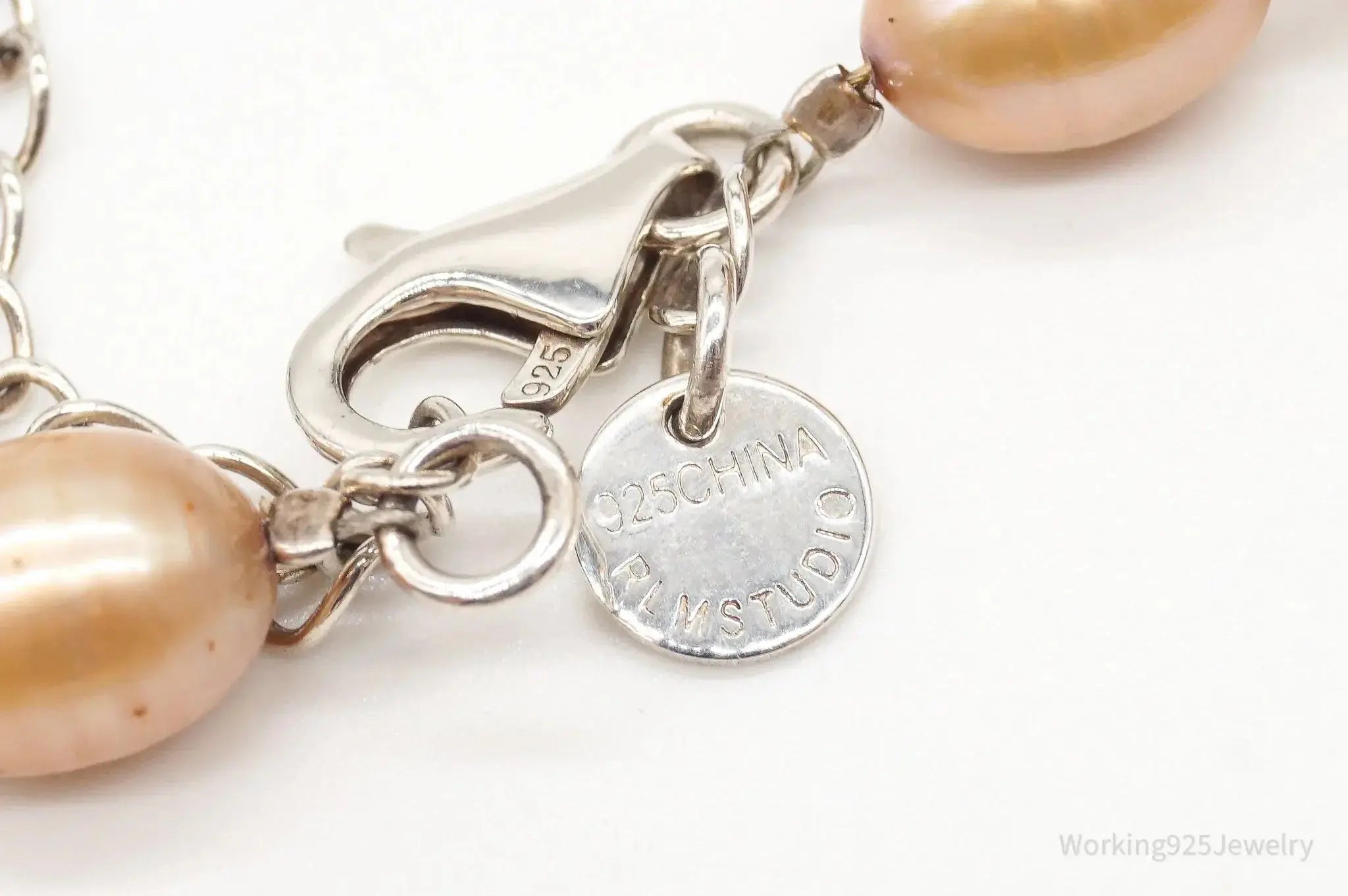 Designer RLM Studio Hammered Sun Pearl Bead Brass Sterling Silver Necklace - Plush Fashion Hub