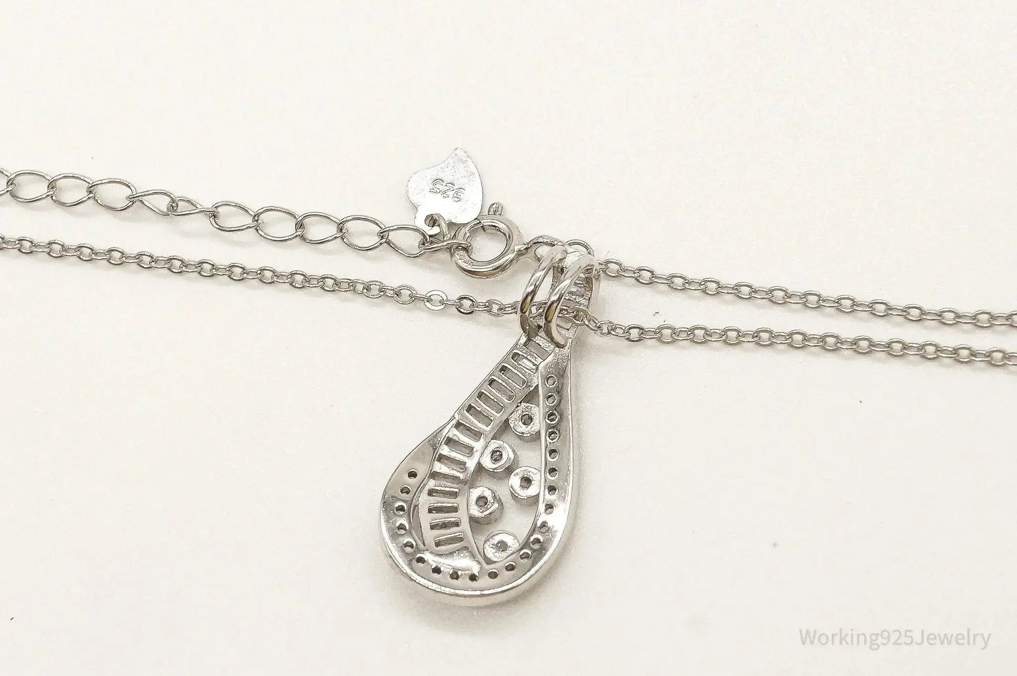 Designer Ryze Cubic Zirconia Sterling Silver Necklace - Plush Fashion Hub