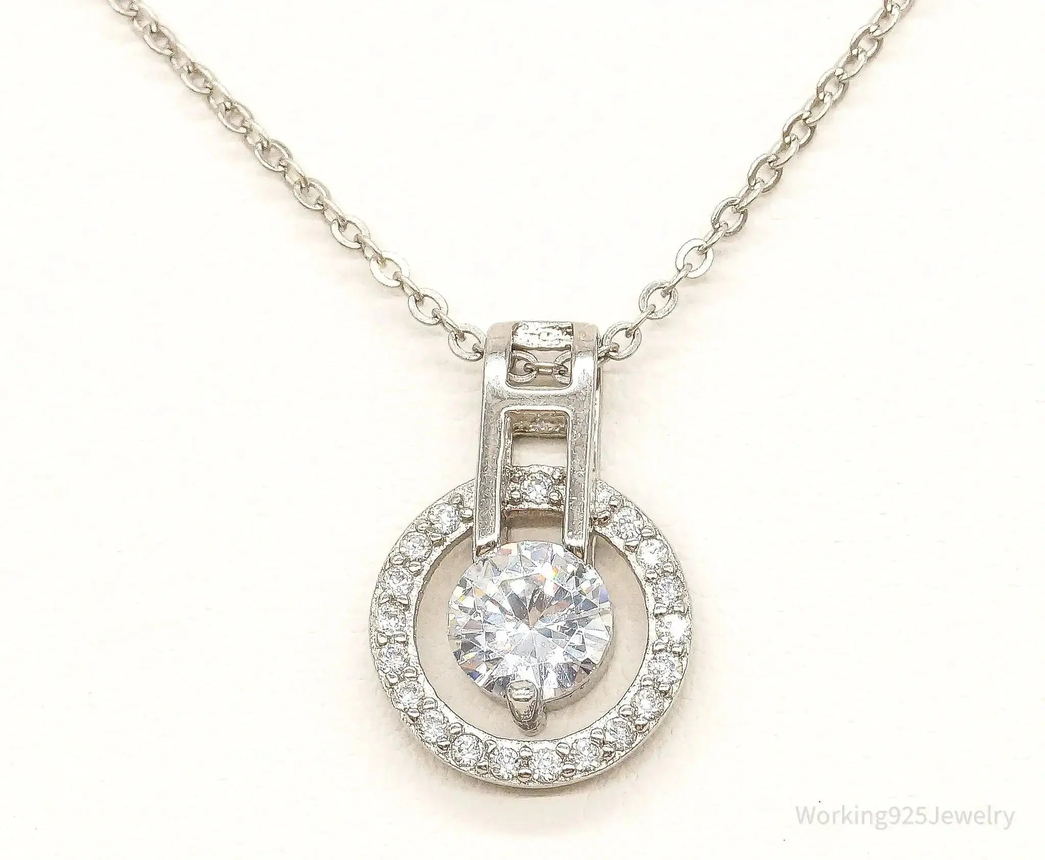 Designer Ryze Cubic Zirconia Sterling Silver Necklace - Plush Fashion Hub