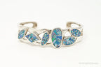 Designer Whitney Kelly WK Blue Fire Opal Sterling Silver Bracelet - Plush Fashion Hub