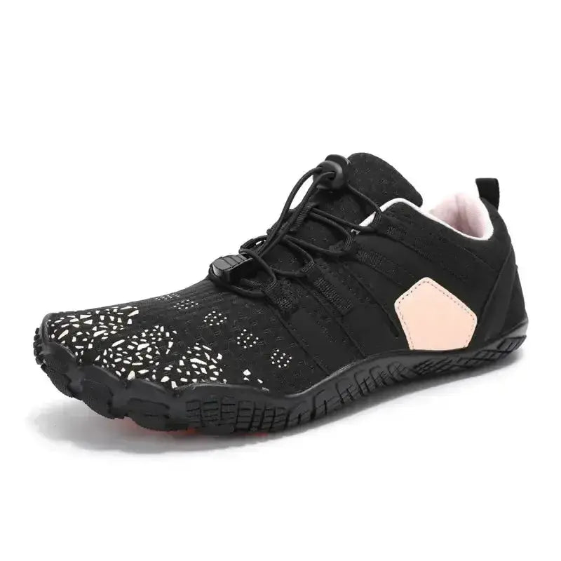 Plush Fashion Hub women's breathable mesh athletic shoes with elastic lock laces, designed for comfort and support during exercise