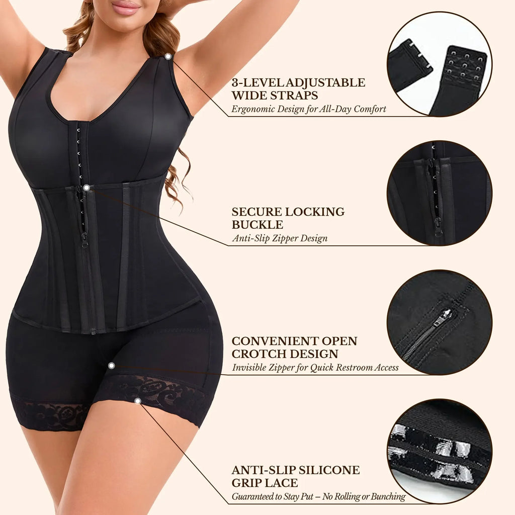 Fajas Colombianas Moldeadoras Overbust Shapewear For Women Tummy - Plush Fashion Hub