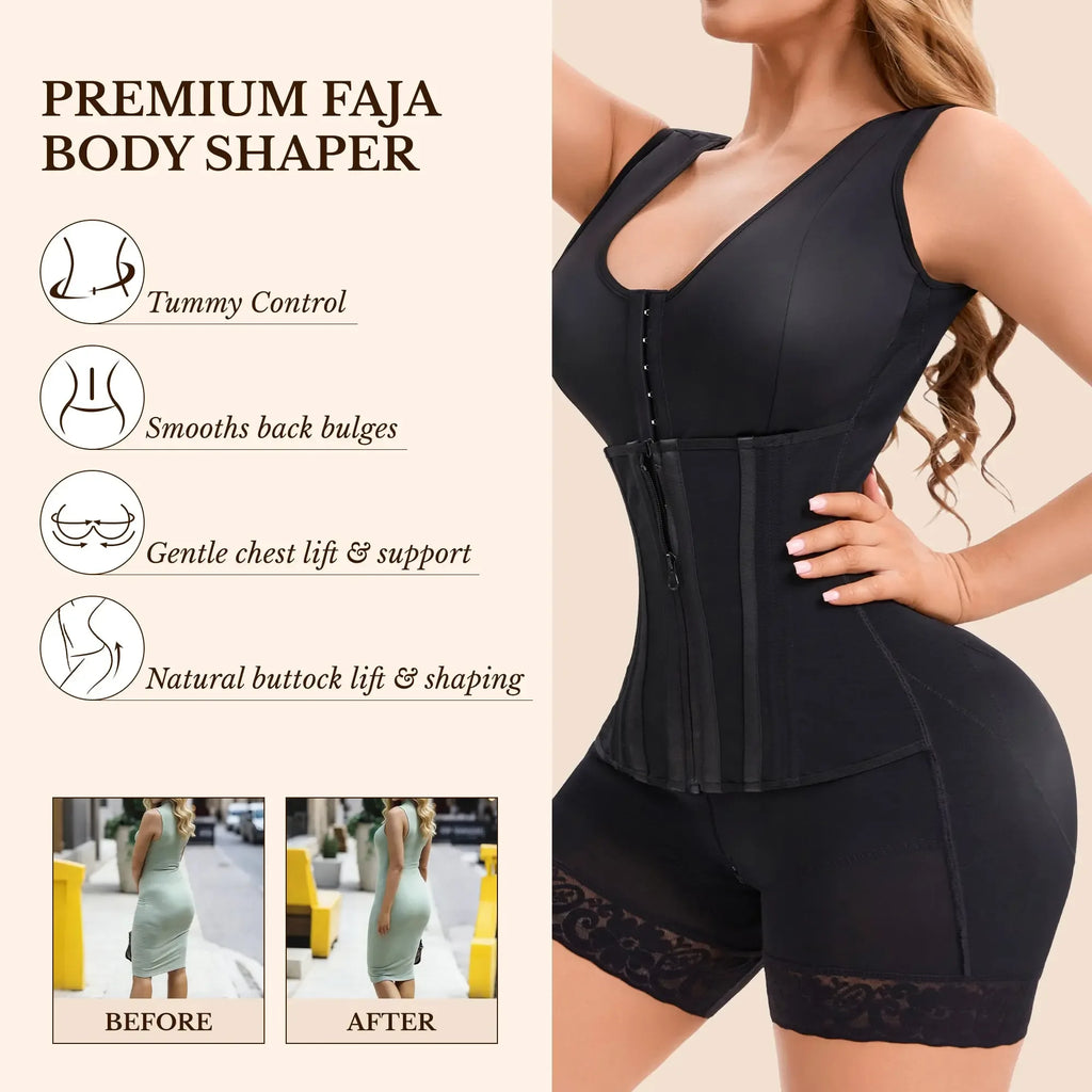 Fajas Colombianas Moldeadoras Overbust Shapewear For Women Tummy - Plush Fashion Hub