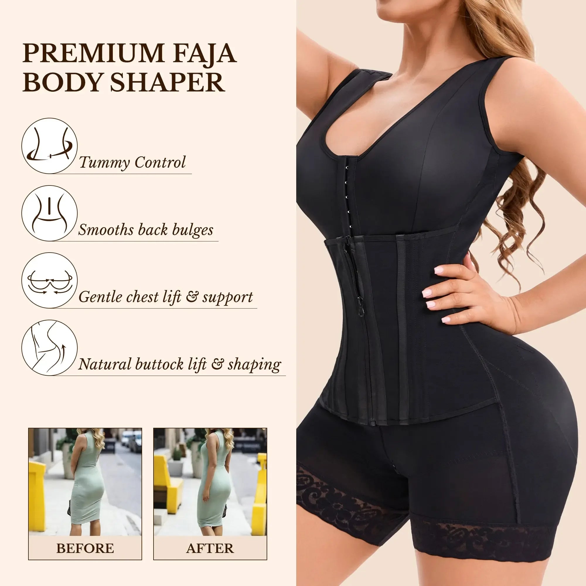 Fajas Colombianas Moldeadoras Overbust Shapewear For Women Tummy - Plush Fashion Hub