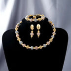 Fashion Contrast Large Round Bead Necklace Set - Plush Fashion Hub
