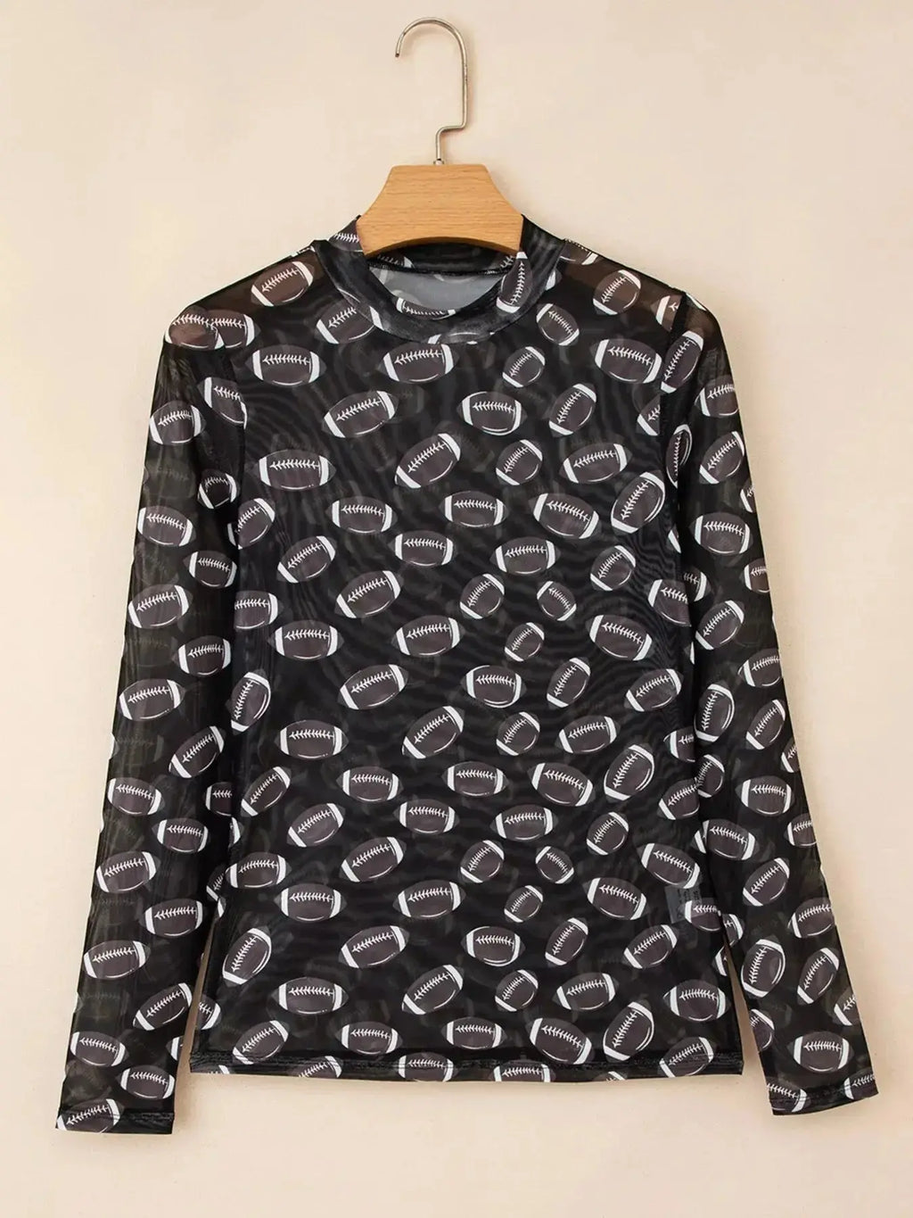 Game Day Mesh Sheer Long Sleeve Top - Plush Fashion Hub