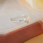 Freshwater Pearl 925 Sterling Silver Open Ring - Plush Fashion Hub