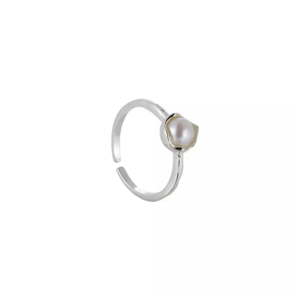 Freshwater Pearl 925 Sterling Silver Open Ring - Plush Fashion Hub