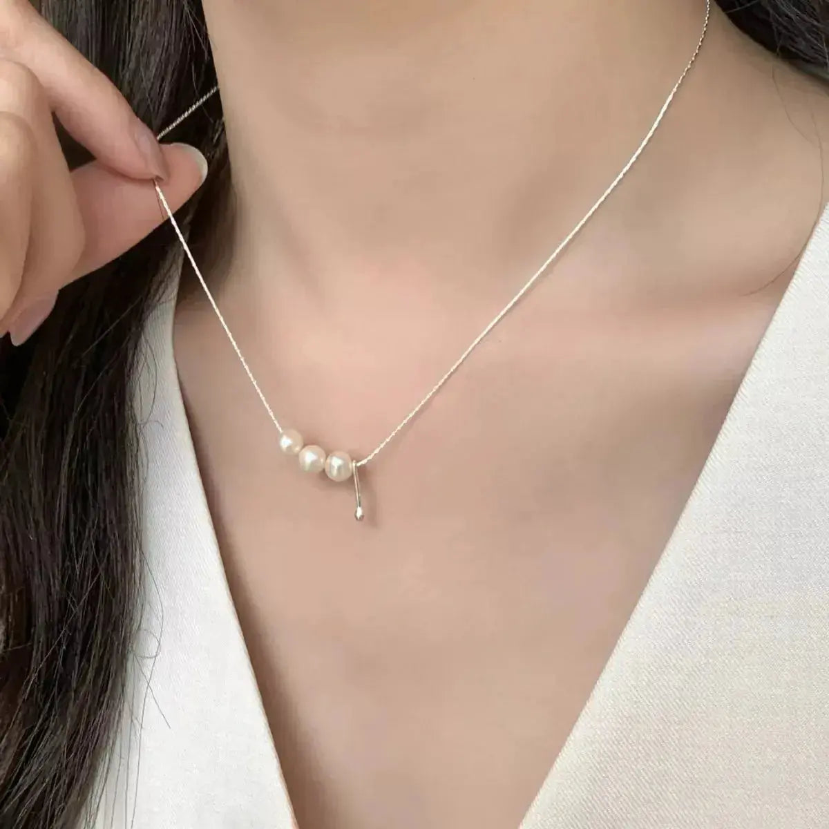 Freshwater Pearl 925 Sterling Silver Necklace - Plush Fashion Hub