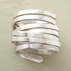 Geometric Metal Jewelry Winding Hoop Ring - Plush Fashion Hub