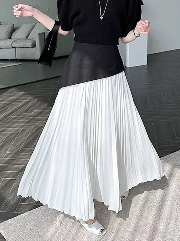 High Waist Pleated Skirt - Plush Fashion Hub