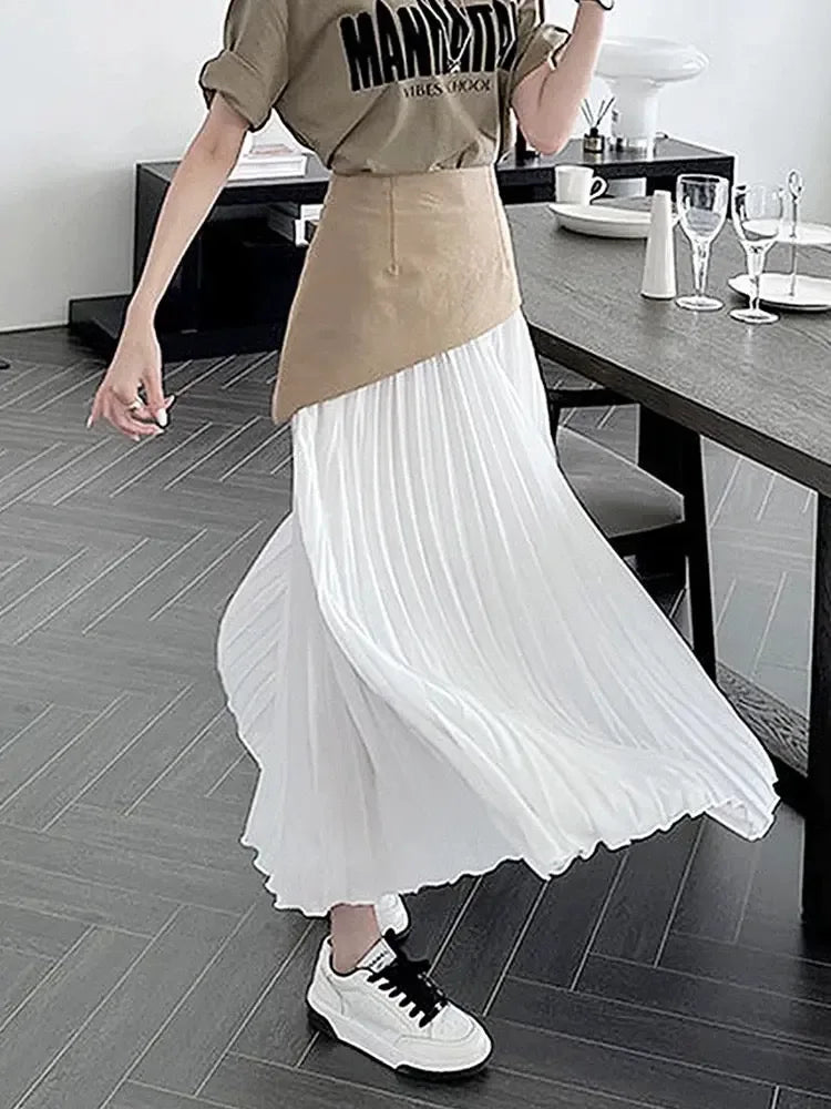 High Waist Pleated Skirt - Plush Fashion Hub