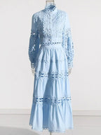 Lace Button Up Long Sleeve Top and Skirt Set - Plush Fashion Hub