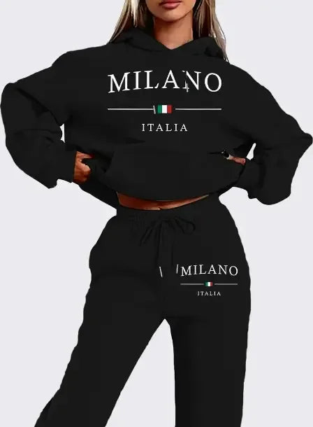 Ladies' Polyester Sweatshirt Set - Plush Fashion Hub