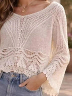 Lightweight Crochet Knit Cover Up - Plush Fashion Hub