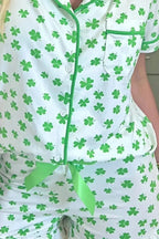 Lucky Clover Shirt and Shorts Lounge Set - Plush Fashion Hub