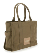 Marc Jacobs Women 'The Large Tote' Green Tote Bag With Contrasting Logo Print In Cotton Black Woman - Plush Fashion Hub
