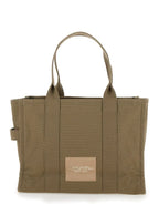 Marc Jacobs Women 'The Large Tote' Green Tote Bag With Contrasting Logo Print In Cotton Black Woman - Plush Fashion Hub