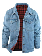 Men's Casual Snap Down Denim Jacket - Plush Fashion Hub