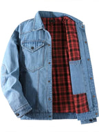 Men's Casual Snap Down Denim Jacket - Plush Fashion Hub