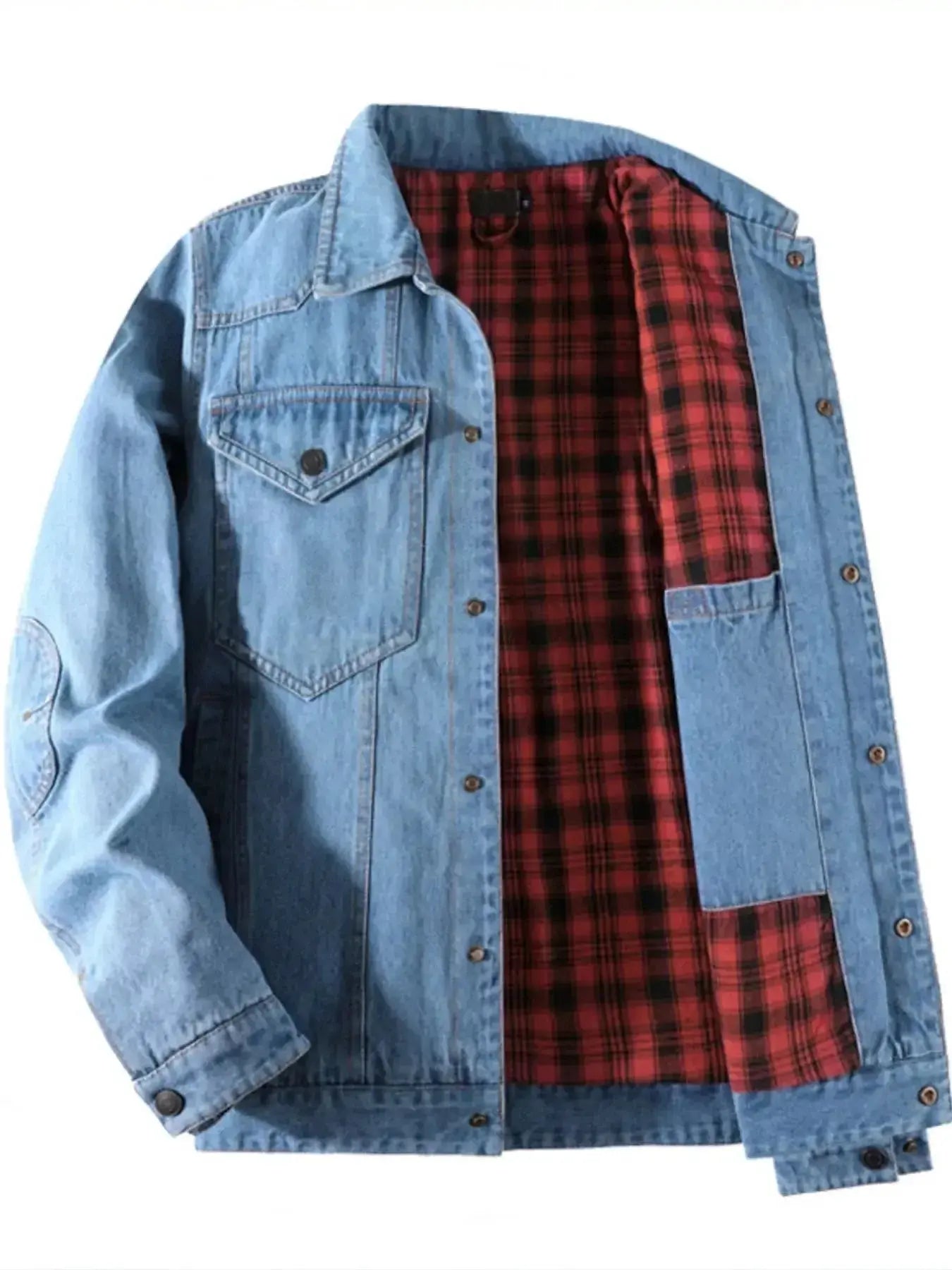 Men's Casual Snap Down Denim Jacket - Plush Fashion Hub