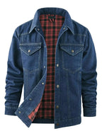 Men's Casual Snap Down Denim Jacket - Plush Fashion Hub