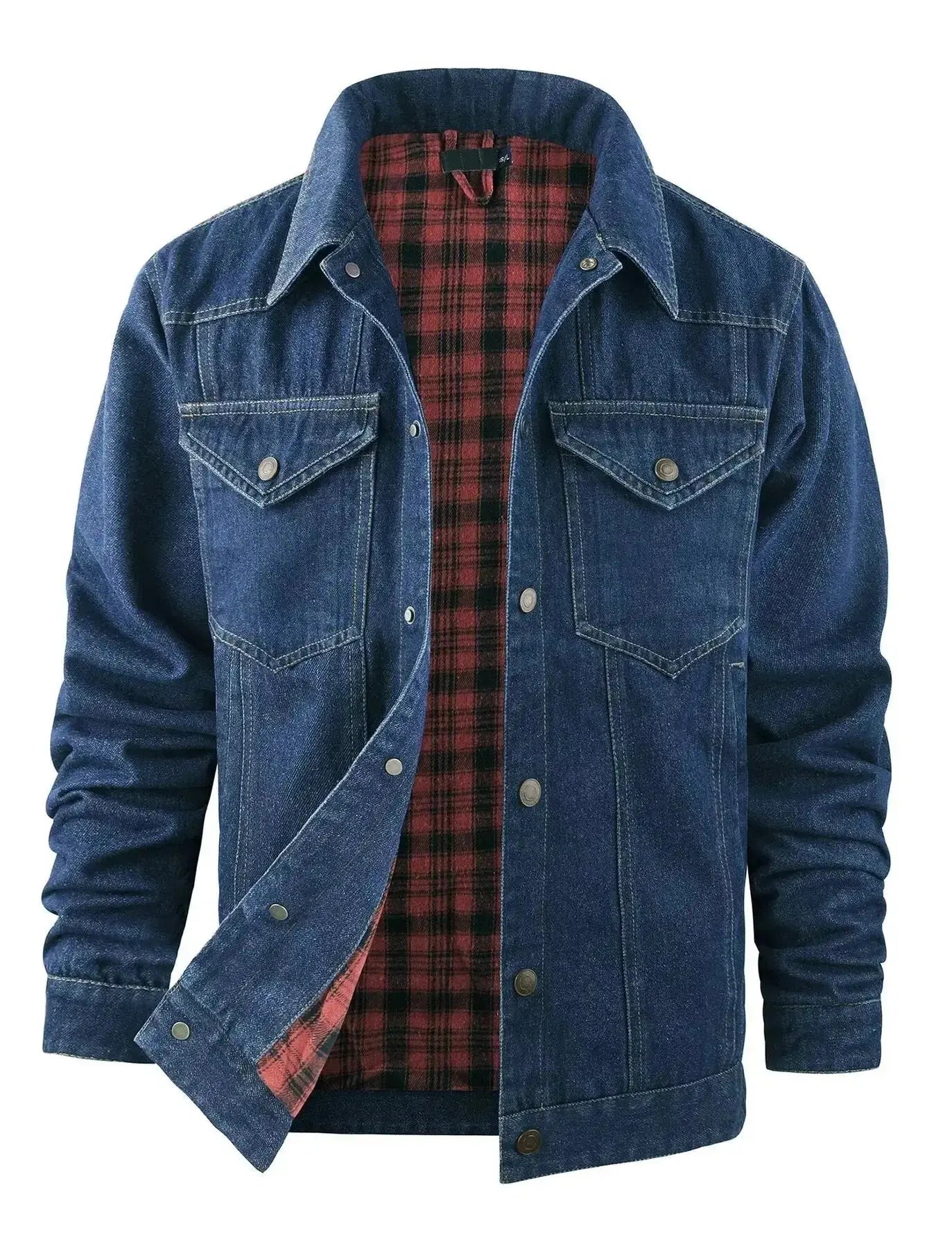 Men's Casual Snap Down Denim Jacket - Plush Fashion Hub