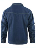 Men's Casual Snap Down Denim Jacket - Plush Fashion Hub