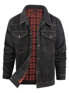 Men's Casual Snap Down Denim Jacket - Plush Fashion Hub