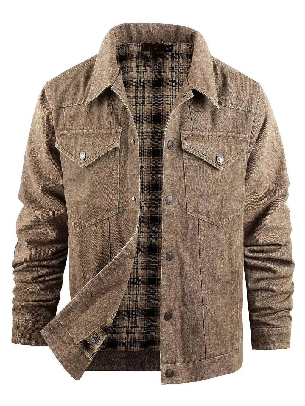 Men's Casual Snap Down Denim Jacket - Plush Fashion Hub