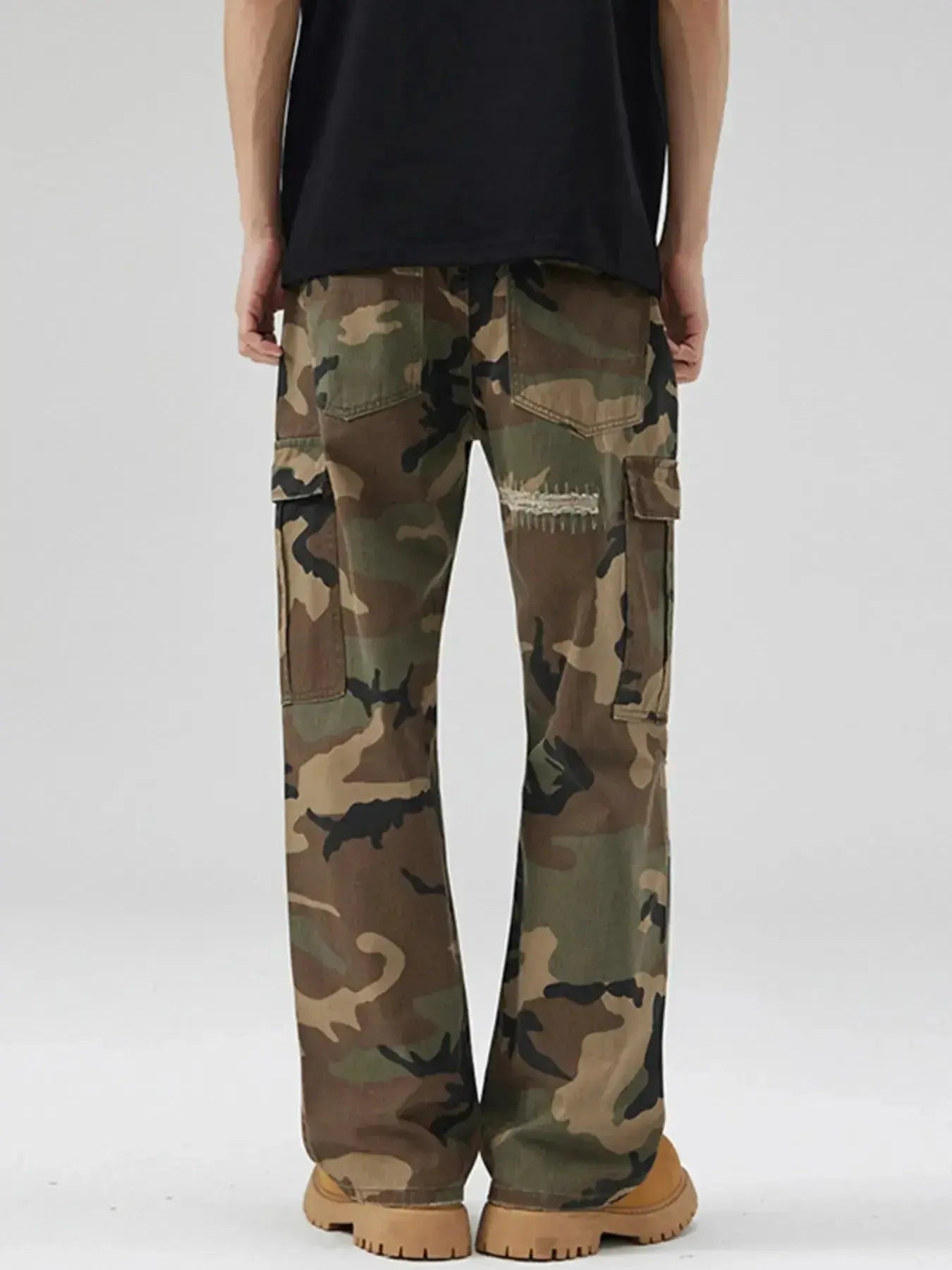 Men's Distressed Camouflage Cargo Pants - Plush Fashion Hub