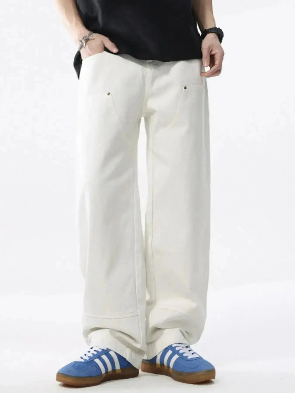 Men's Full Size Distressed Wide Leg Jeans Plus Size - Plush Fashion Hub