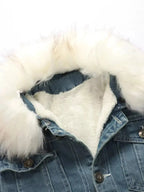Men's Full Size Faux Fur Collar Denim Jacket Plus Size - Plush Fashion Hub