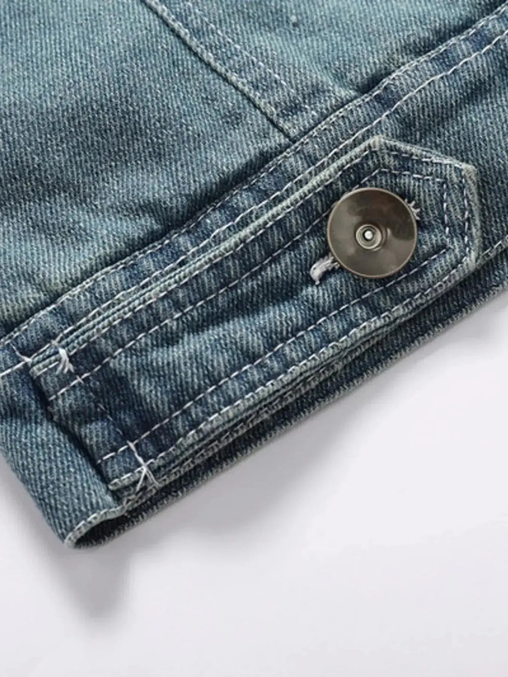 Men's Full Size Faux Fur Collar Denim Jacket Plus Size - Plush Fashion Hub