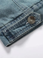 Men's Full Size Faux Fur Collar Denim Jacket Plus Size - Plush Fashion Hub