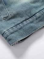 Men's Full Size Faux Fur Collar Denim Jacket Plus Size - Plush Fashion Hub