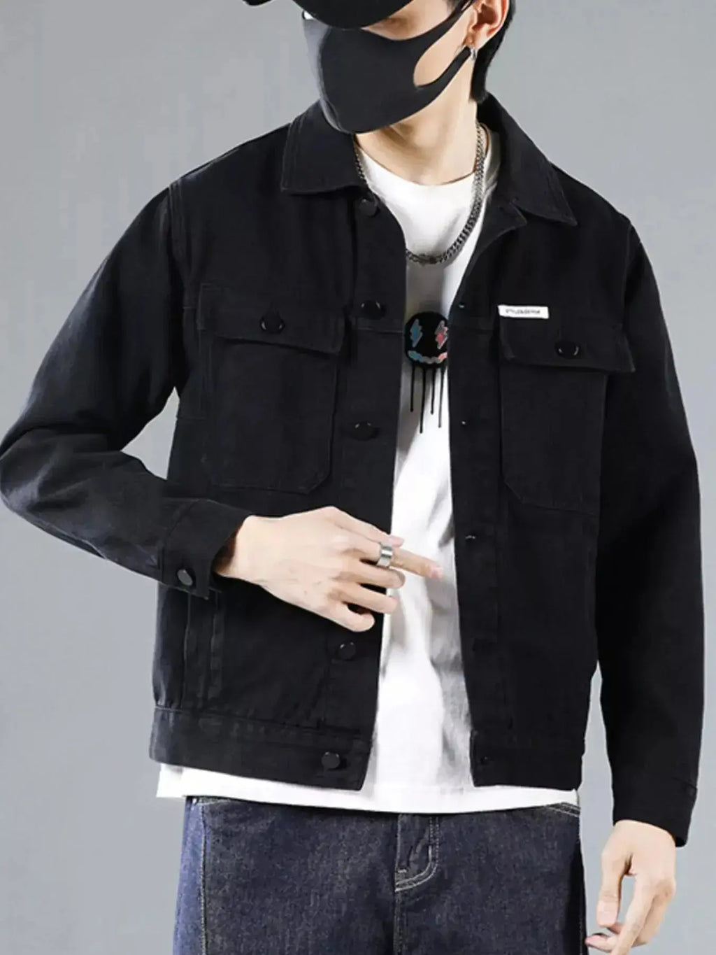 Men's Plus Size Classic Button Up Denim Trucker Jacket - Plush Fashion Hub