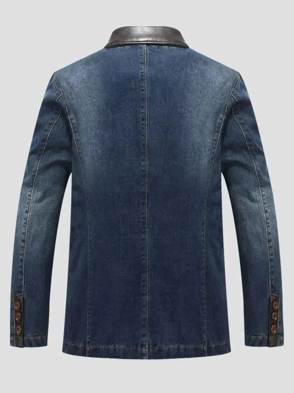 Men's Plus Size Lapel Collar Button Up Denim Blazer - Plush Fashion Hub