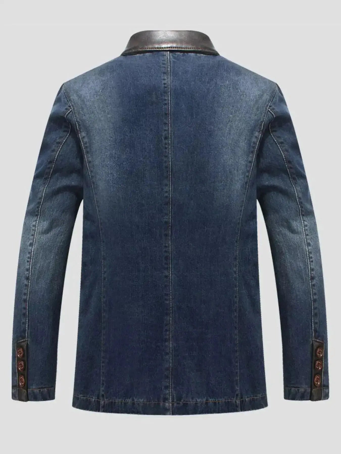 Men's Plus Size Lapel Collar Button Up Denim Blazer - Plush Fashion Hub