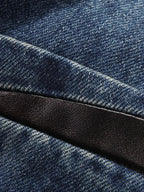 Men's Plus Size Lapel Collar Button Up Denim Blazer - Plush Fashion Hub