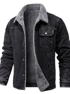Men's Plus Size Button Up Sherpa Lined Denim Jacket - Plush Fashion Hub
