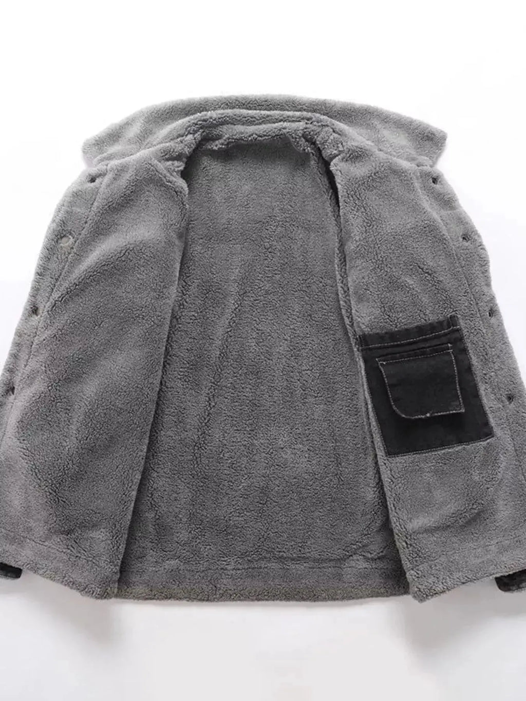 Men's Plus Size Button Up Sherpa Lined Denim Jacket - Plush Fashion Hub