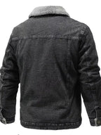 Men's Plus Size Button Up Sherpa Lined Denim Jacket - Plush Fashion Hub