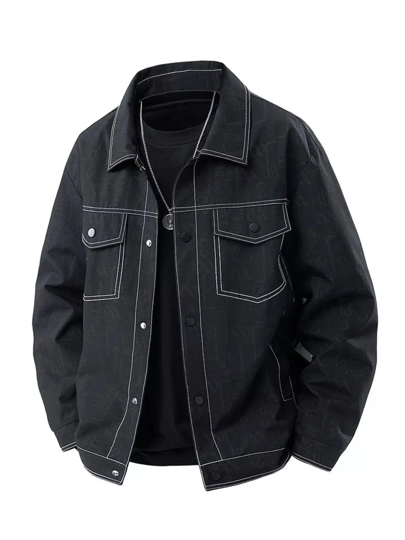 Men's Plus Size Snap Down Casual Denim Jacket - Plush Fashion Hub