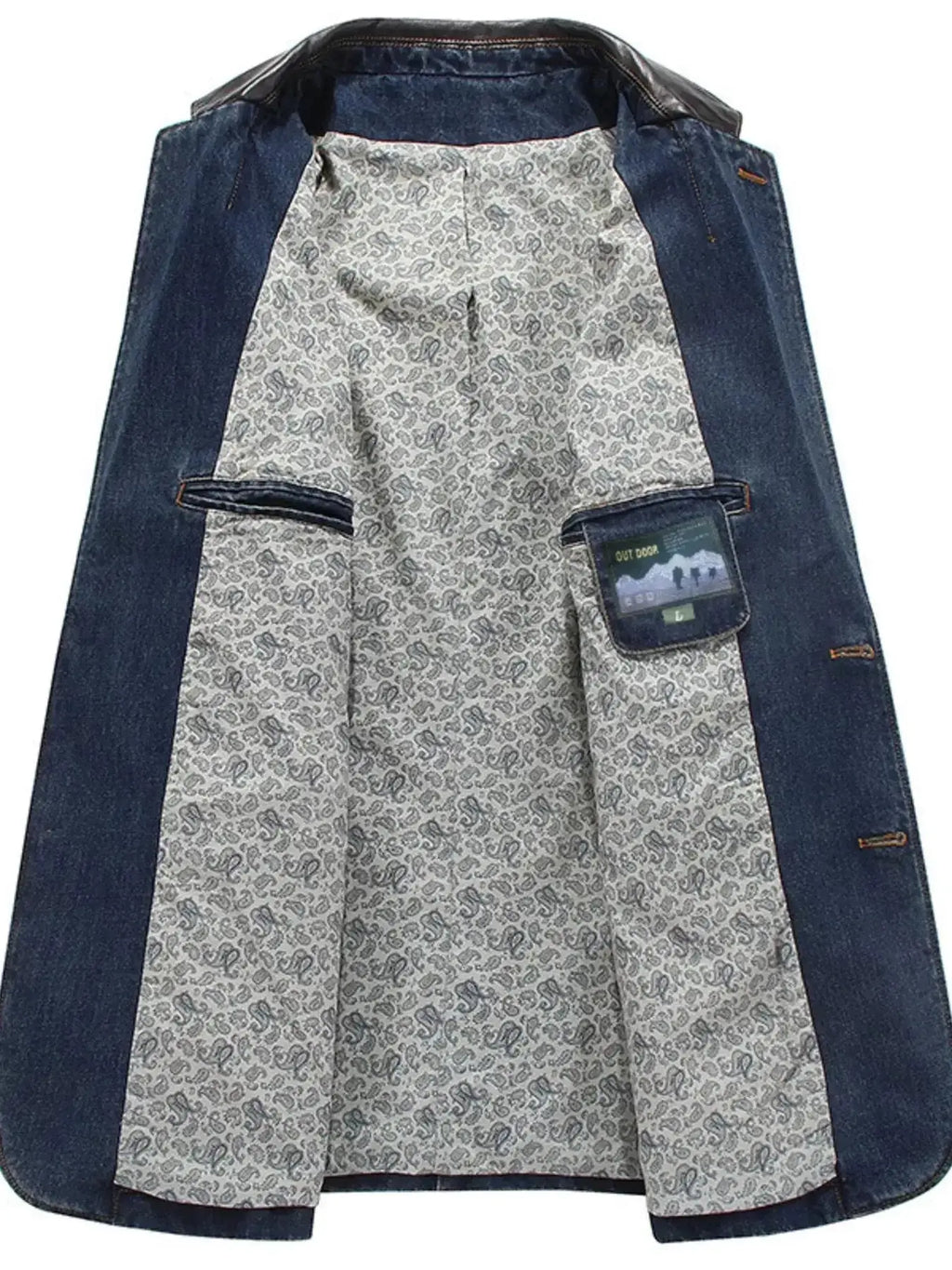 Men's Plus Size Button Up Denim Blazer - Plush Fashion Hub